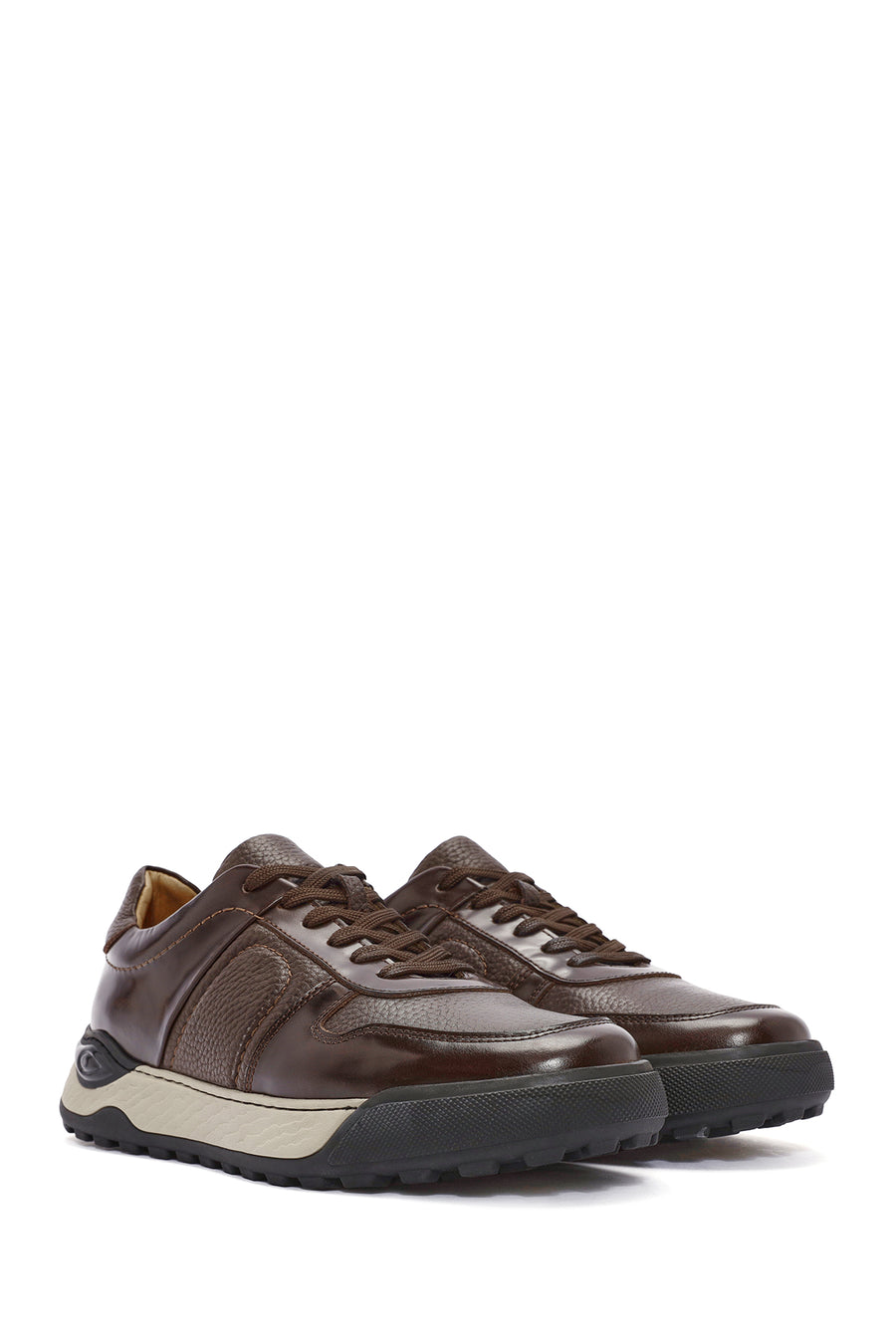 
Men's Brown Lace-Up Leather Casual Sneaker
