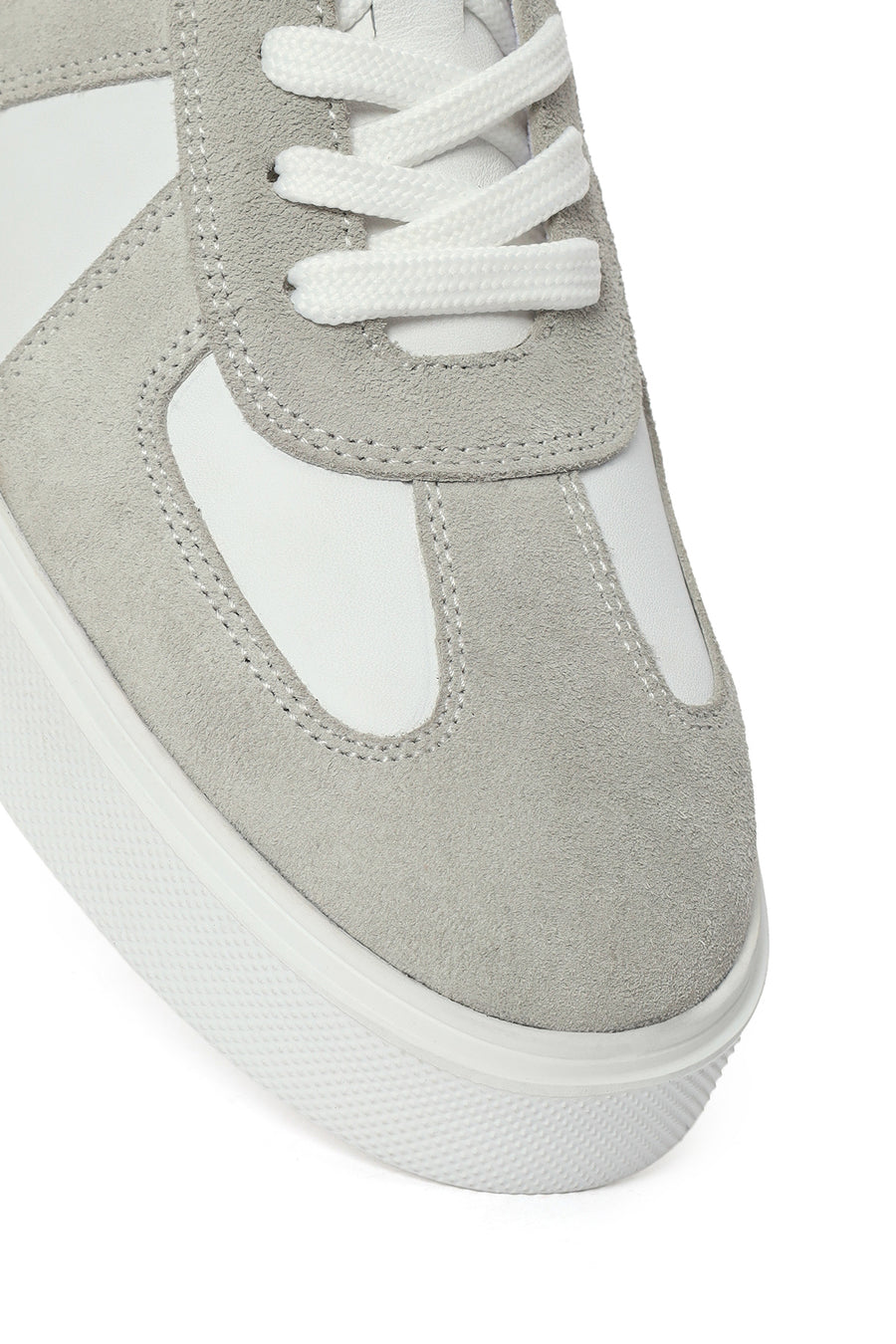Men's White Lace-up Leather Sneaker