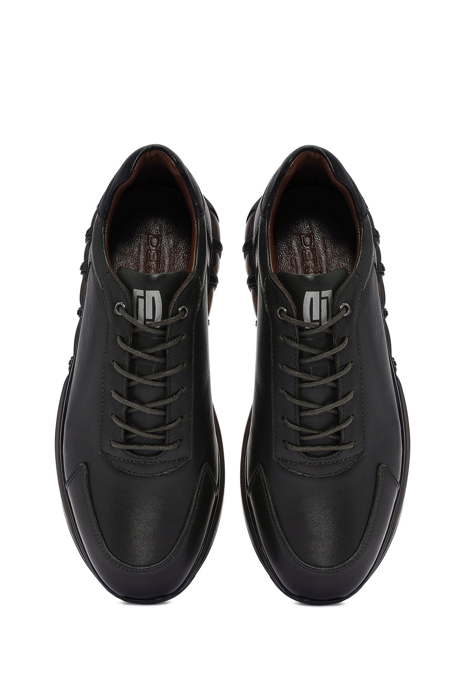 Erkek Yeşil Bağcıklı Deri Sneaker