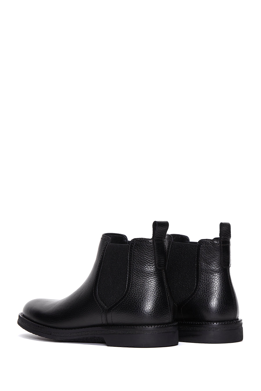 Men's Black Leather Casual Chelsea Boots