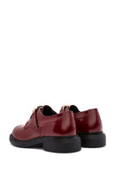 Women's Burgundy Lace-Up Leather Masculine Shoes | Derimod