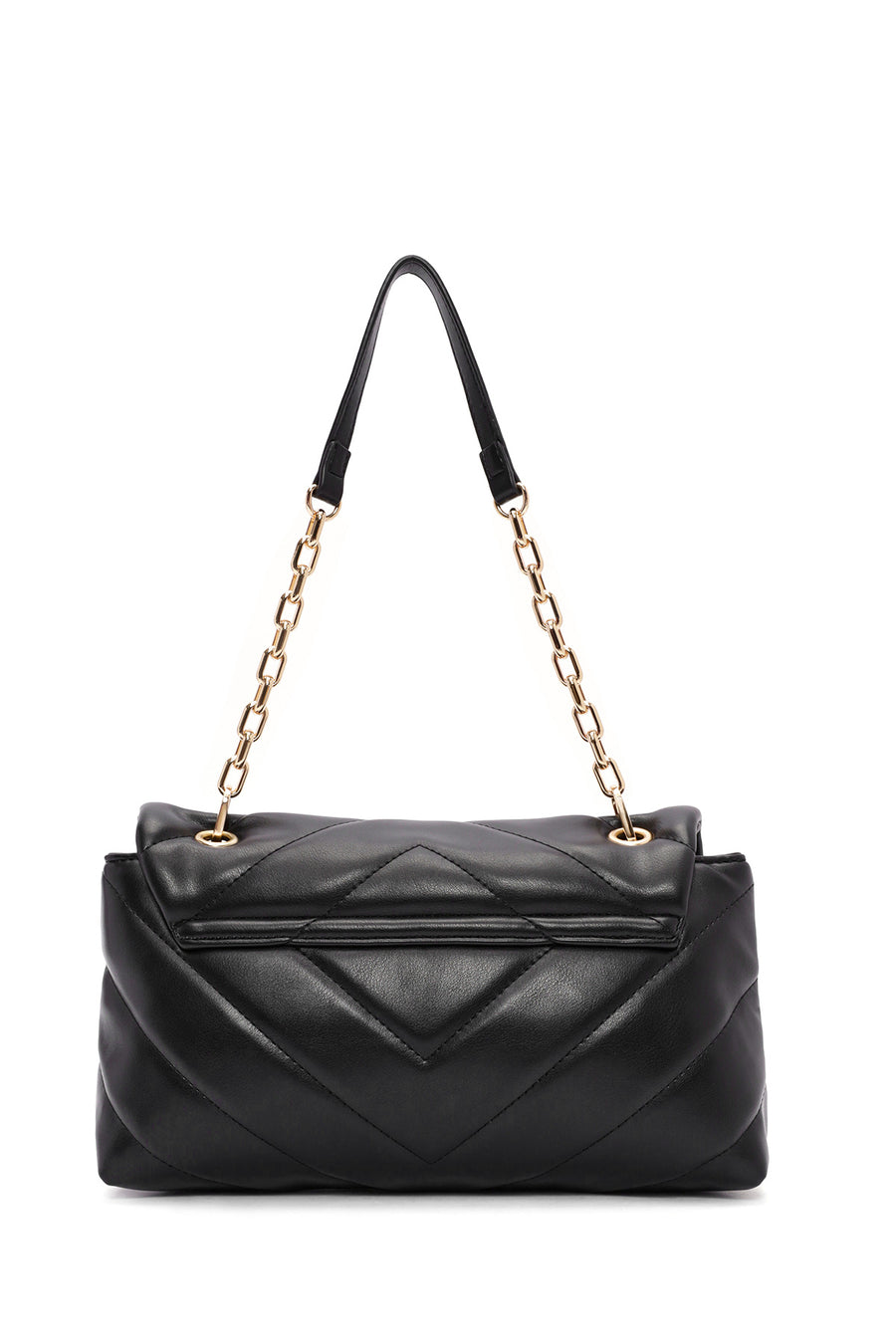 Women's Black Chain Strap Quilted Shoulder Bag