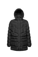 Geox Men's Black Sandford Hooded Long Coat | Derimod