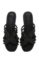 Women's Black Stone Slippers | Derimod