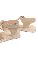 Women's Beige Suede Leather Sandals | Derimod