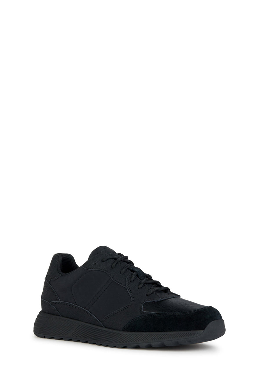 Geox Men's Black Lace-Up Leather Sneakers