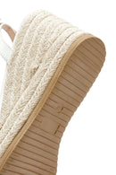 Kadın Beyaz Bilekten Tokalı Dolgu Topuklu Espadril Sandalet | Derimod