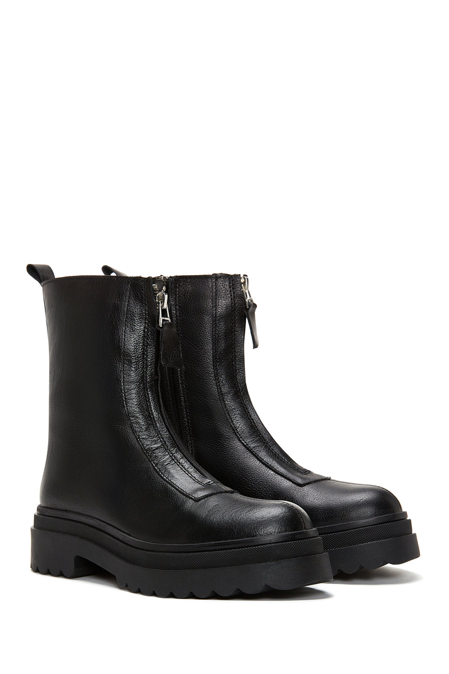 Women's Black Zipper Boots