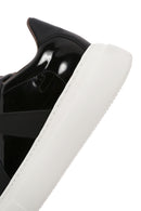 Erkek Siyah Bağcıklı Rugan Deri Casual Sneaker | Derimod