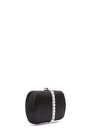 Women's Black Long Chain Strap Stone Mini Clutch Bag | Derimod