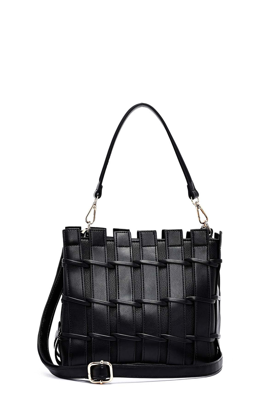 Women's Black Long Strap Knitted Shoulder Bag 25SBD263129 | Derimod