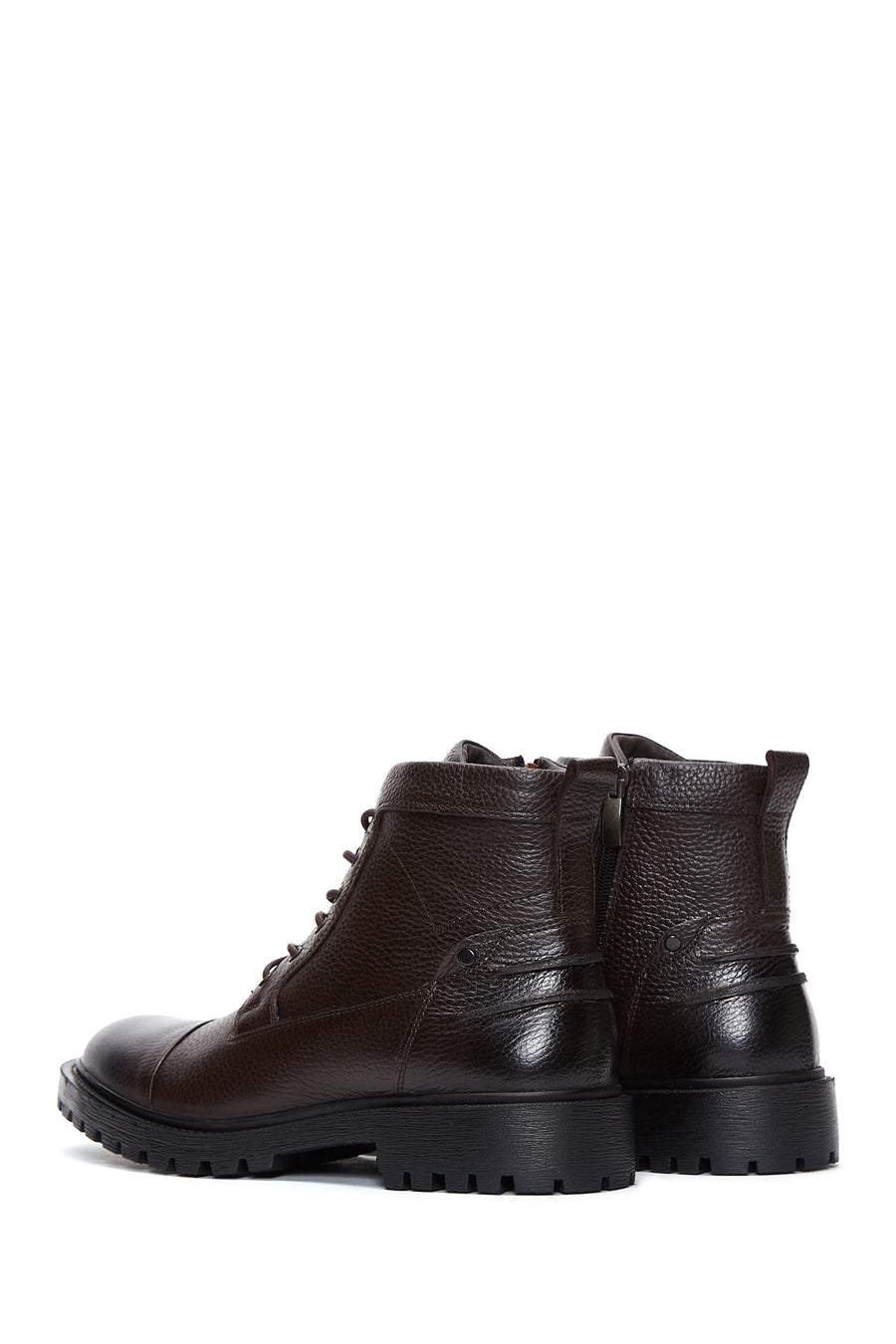 Men's Brown Leather Boots Flat Boots