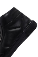 Men's Black Leather High Top Sneaker | Derimod