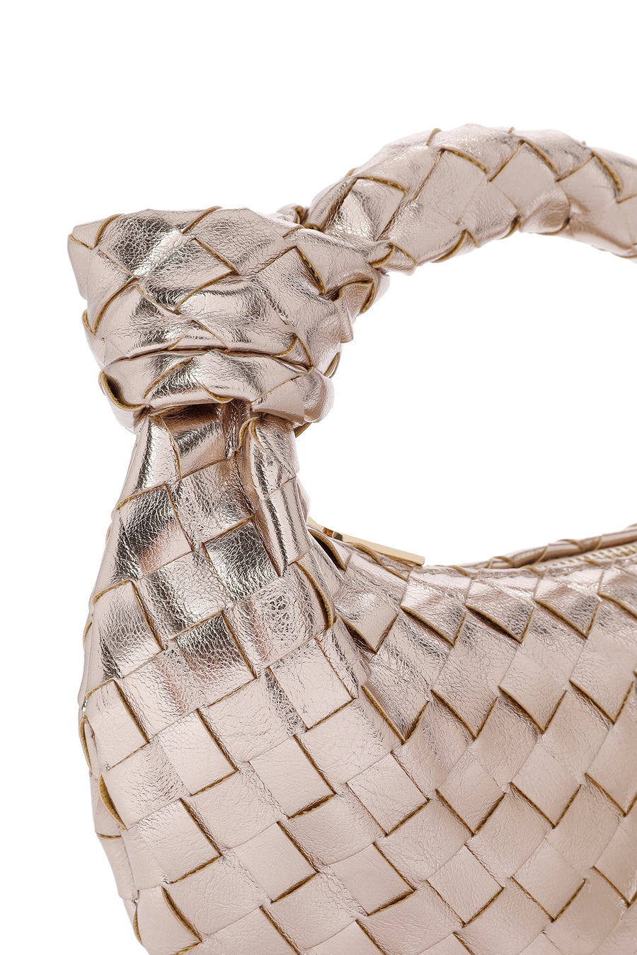 Women's Gold Knitted Shoulder Bag
