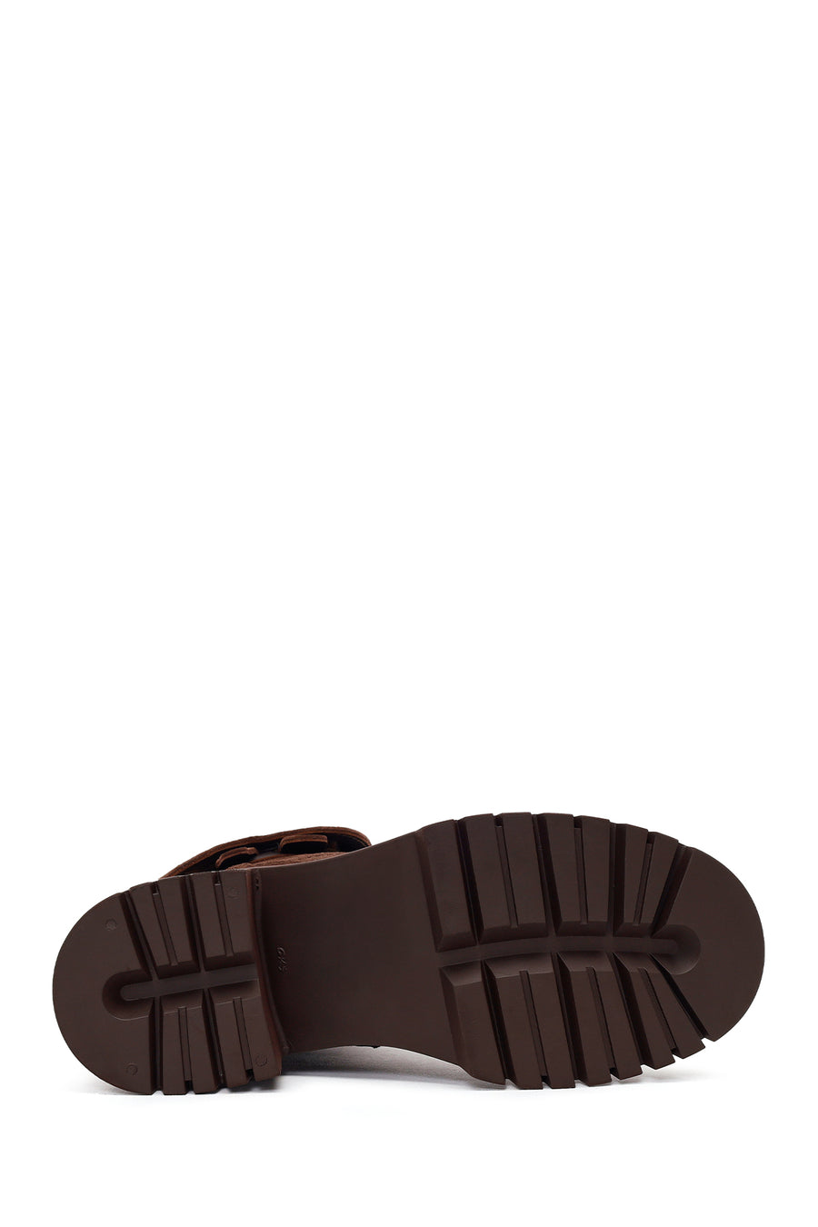 Woman Brown Zip Closure Chunky-Heeled Suede Leather Boots