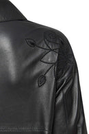 Jennifer Women's Black Leather Jacket | Derimod