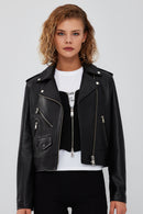 New Look Women's Black Biker Leather Jacket | Derimod