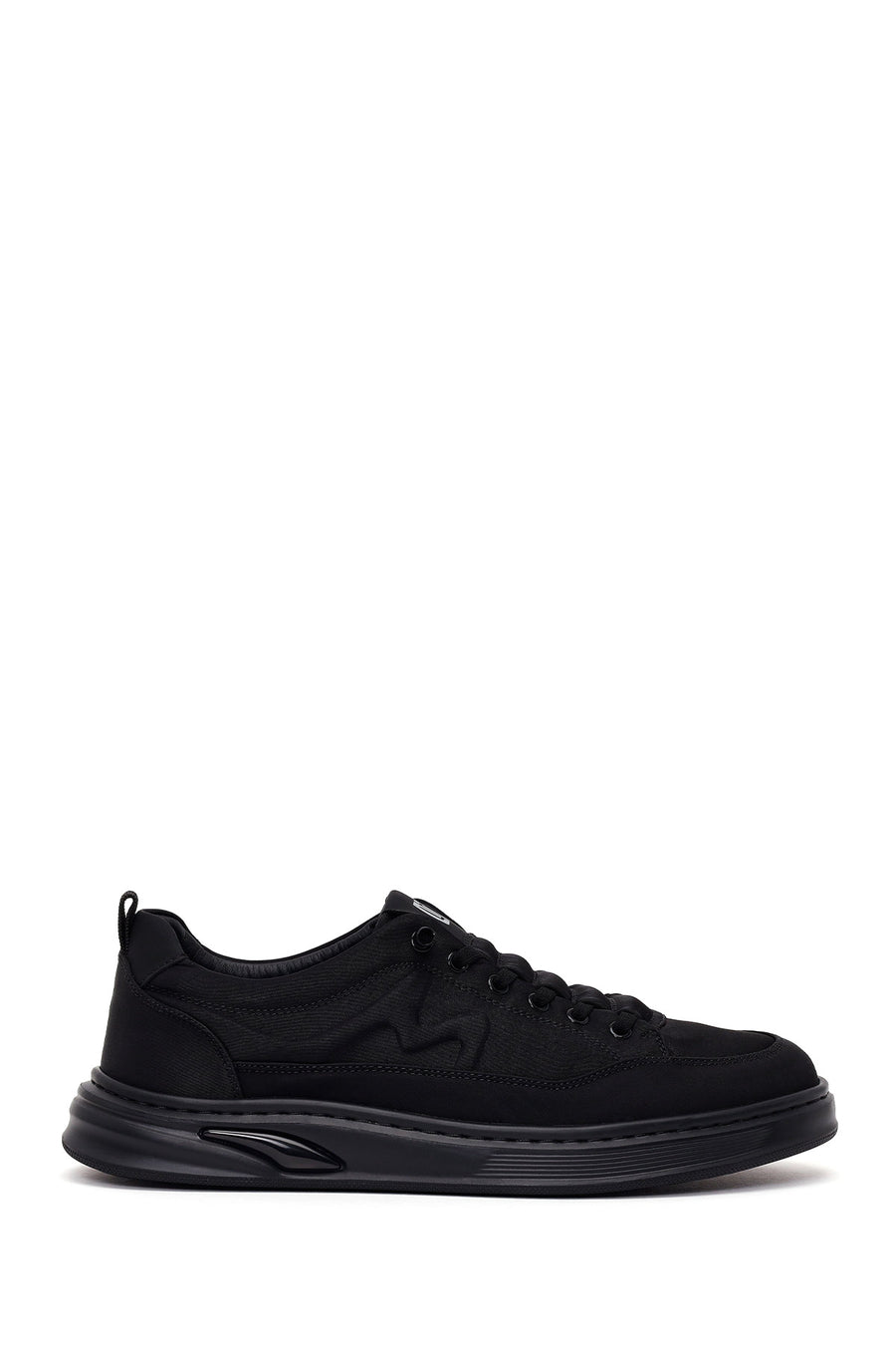 Derimod Zero Male Black Lace-Up Thick-Soled Fabric Sneaker WM680071KK | Derimod