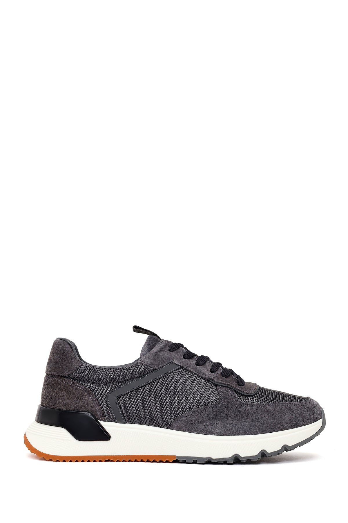 Erkek Gri Bağcıklı Kalın Tabanlı Deri Sneaker 26SFD612514 | Derimod