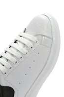 Men's White Lace-up Thick-Sole Leather Sneaker | Derimod