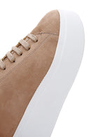 Women's Beige Suede Thick Soled Sneaker | Derimod