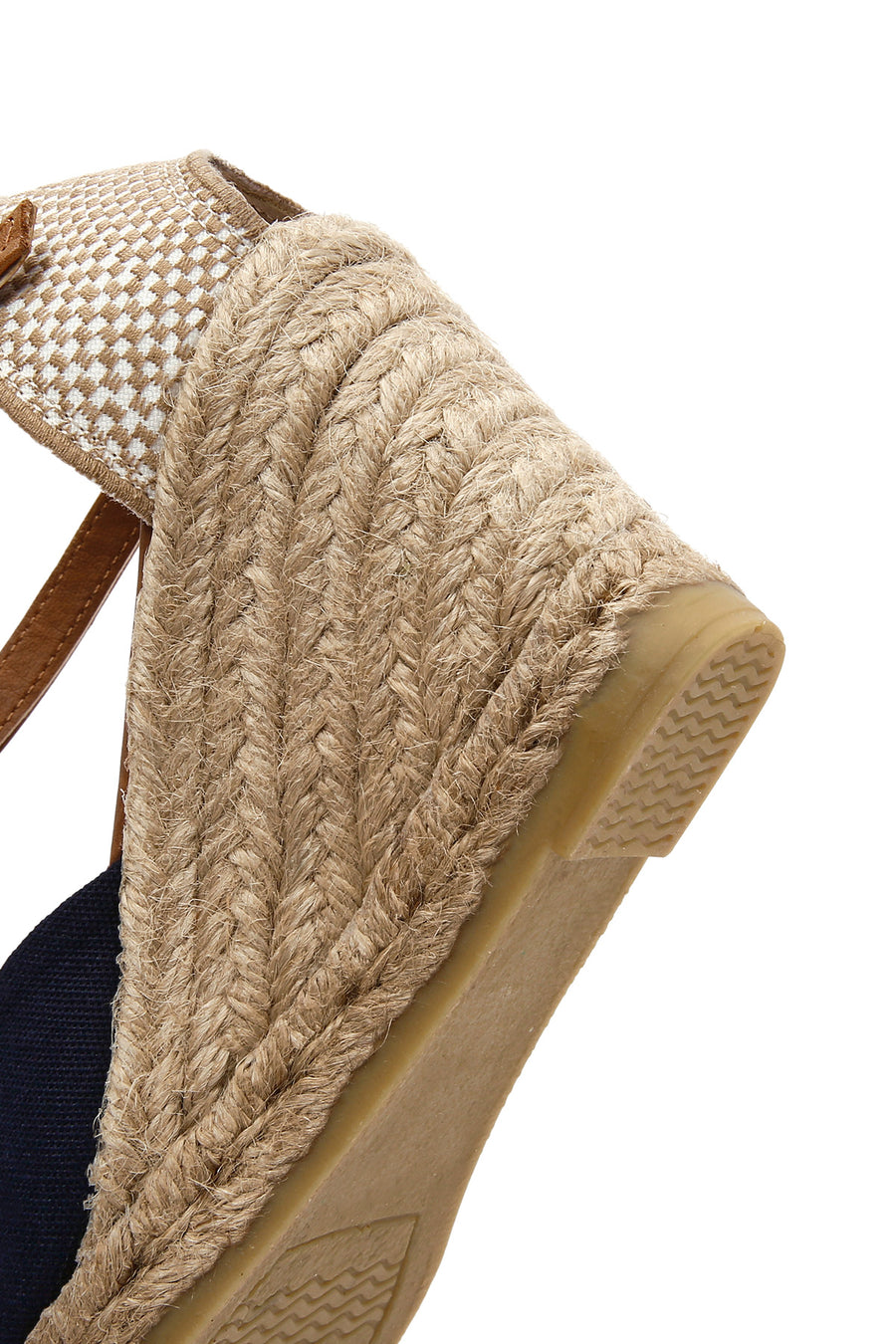 Women's Navy Blue Ankle Strap Wedge Heeled Espadrille