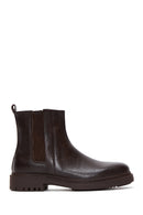 Men's Brown Zippered Leather Casual Boots | Derimod