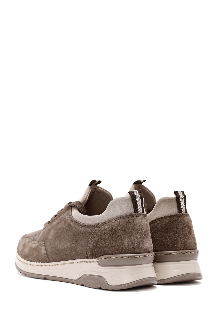 Woman Mink Lace-Up Suede Leather Sneaker