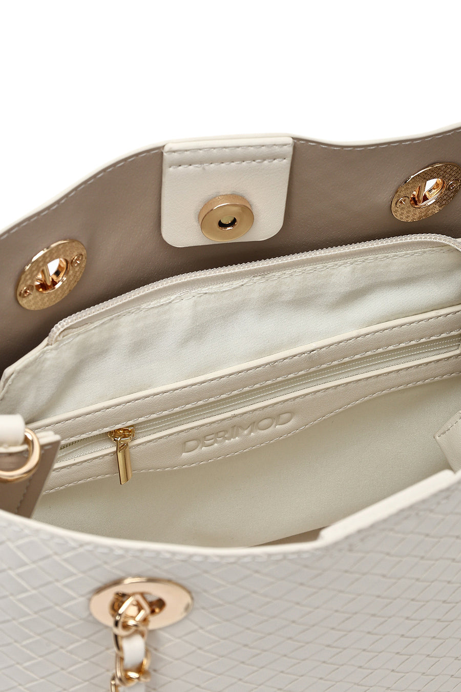 Woman Cream Long Strap Printed Shoulder Bag