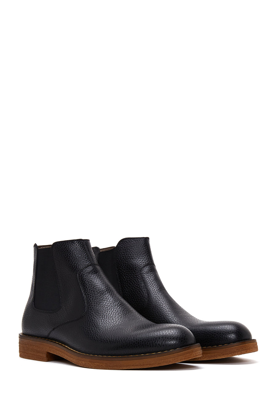Men's Black Leather Casual Chelsea Boots