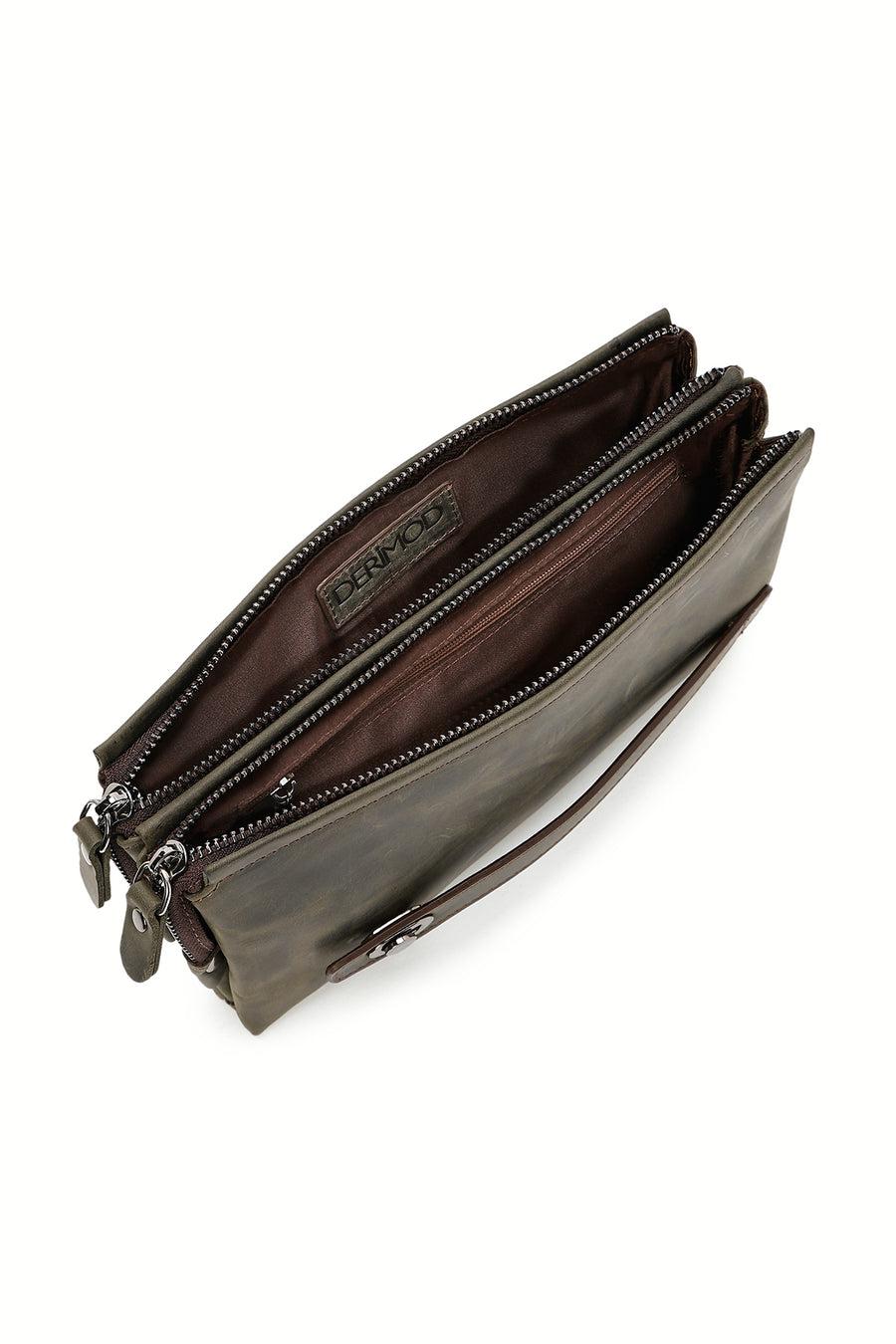 Men's Khaki Leather Handbag