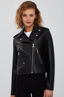 New Look Women's Black Biker Leather Jacket | Derimod