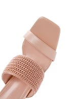 Women's Pink Transparent Heeled Slippers | Derimod