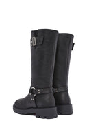 Harley Davidson Women's Black Myerson Leather Boots | Derimod