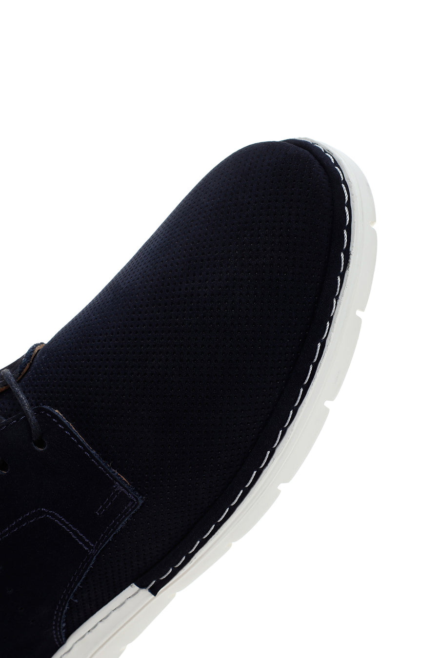 Men's Navy Blue Lace-up Leather Casual Shoes