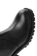 Women's Black Zippered Leather Boots | Derimod