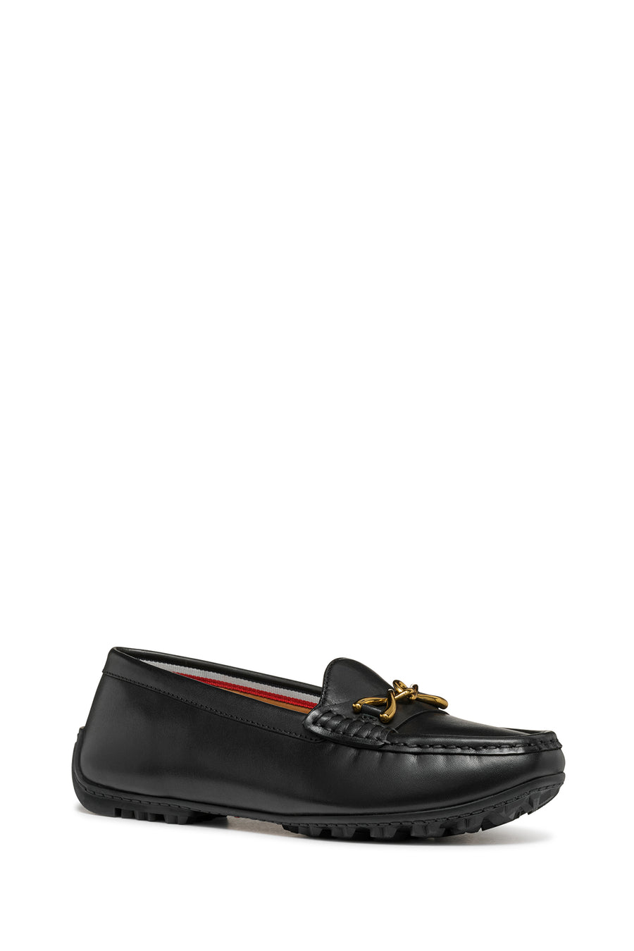Geox Women's Black Cosmopolis + Grip Buckle Detailed Leather Ballerinas