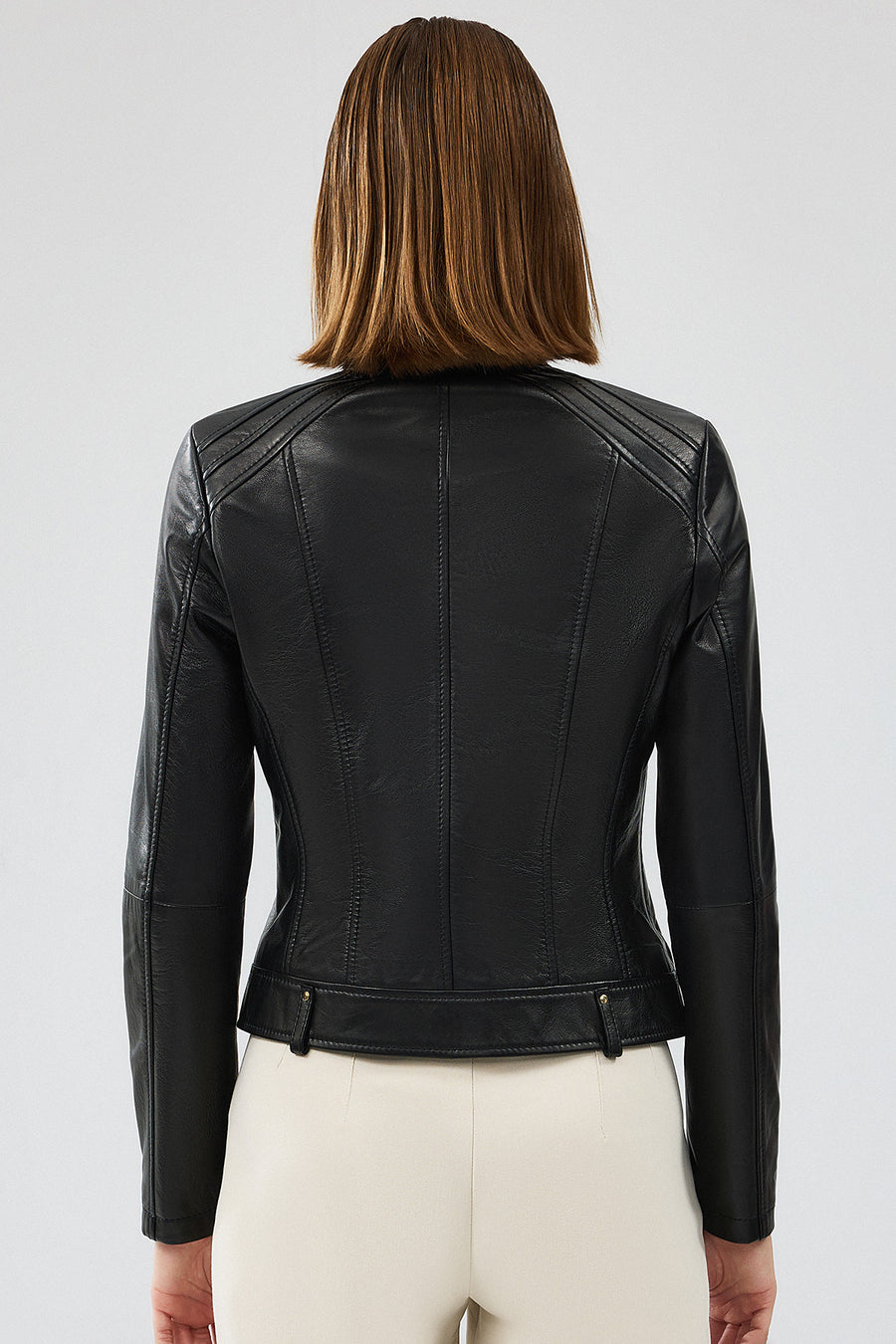 Heidi Women's Black Short Leather Jacket
