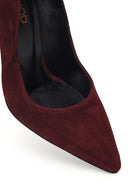 Kadın Bordo İnce Topuklu Süet Deri Stiletto | Derimod