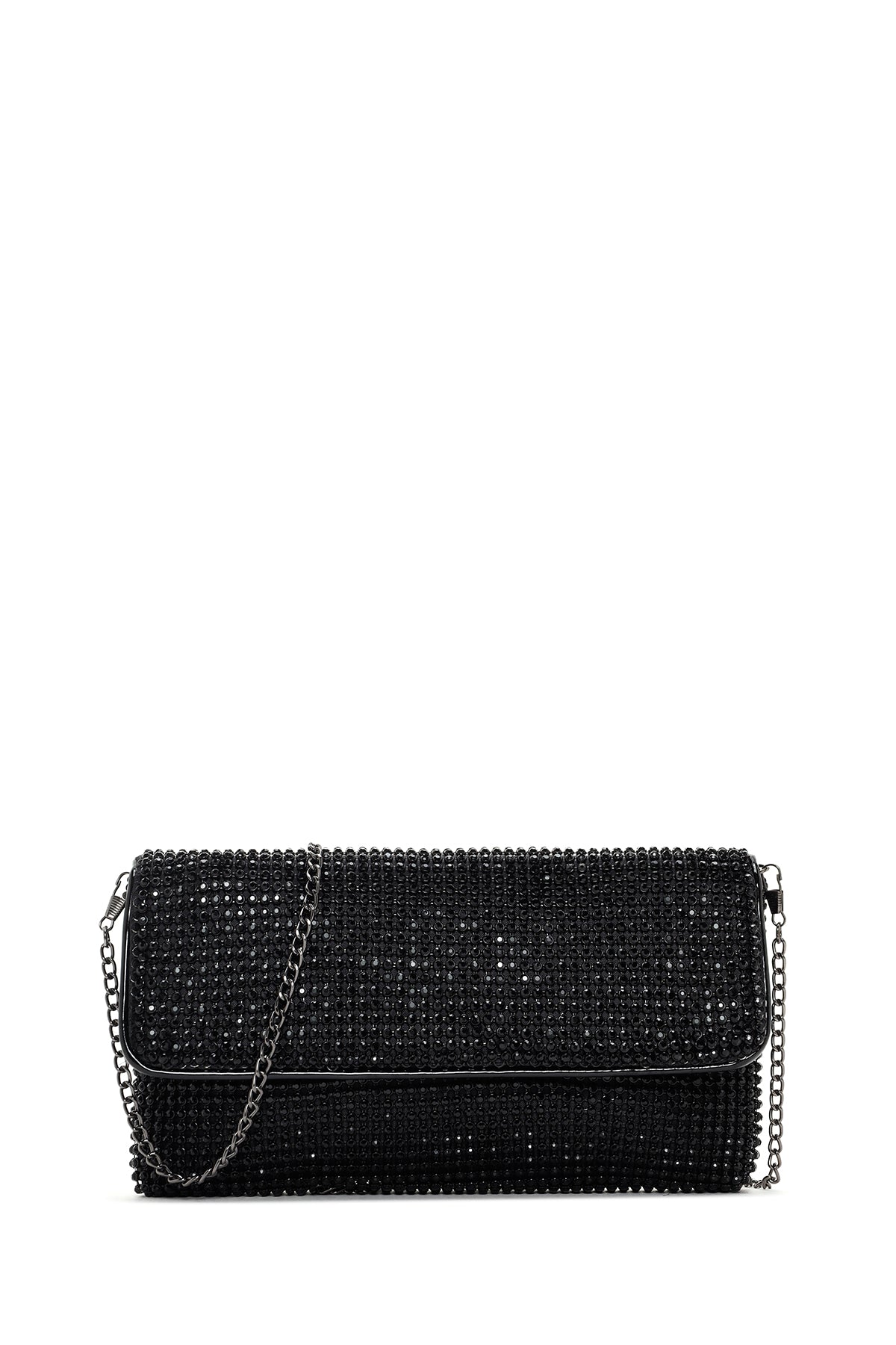 Women's Black Chain Strap Stone Crossbody Bag 24WBD2950TS | Derimod