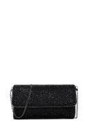 Women's Black Chain Strap Stone Crossbody Bag | Derimod