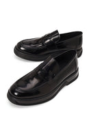Male Black Thick-Soled Leather Casual Loafer | Derimod