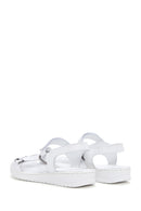 Women's White Ankle Strap Leather Comfort Sandals | Derimod