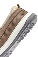 Men's Beige Lace-Up Chunky Sole Nubuck Leather Casual Shoes | Derimod