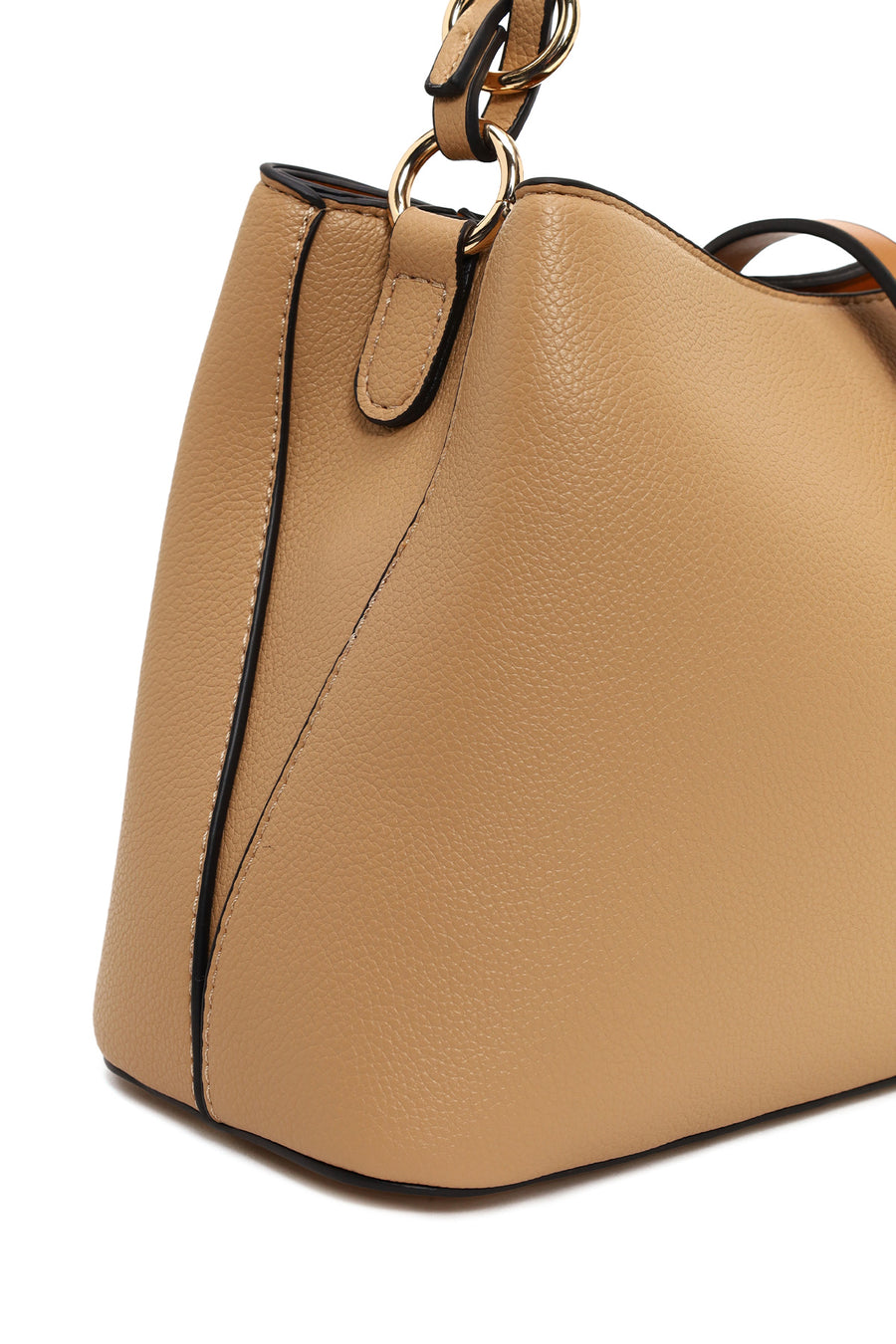 Woman Beige Long-Strap Shoulder Bag