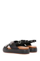 Women's Black Ankle Strap Leather Sandals | Derimod