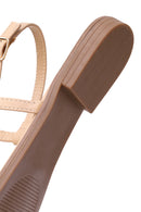 Woman Beige Ankle-Buckle Embellished Toe-Post Sandal | Derimod