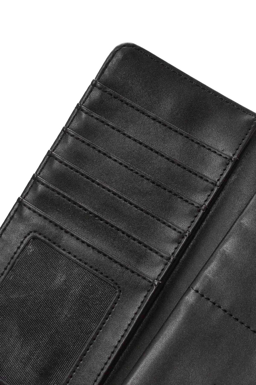 Women's Black Wallet with Strap Detail