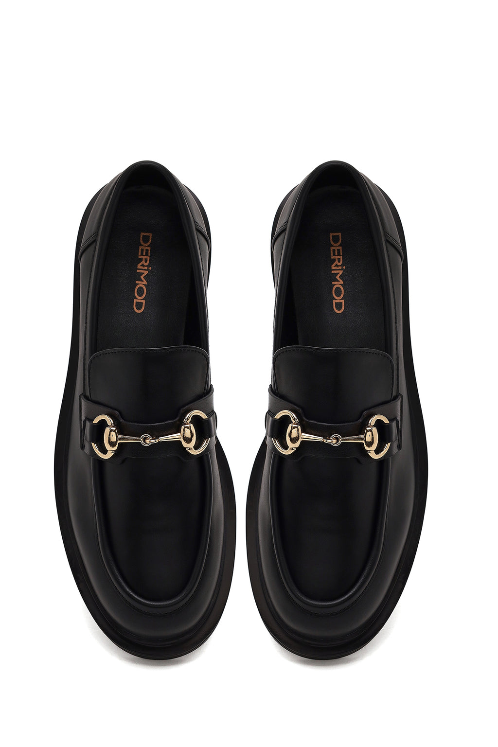 Kadın Siyah Tokalı Maskülen Loafer