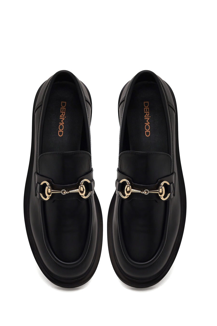 Kadın Siyah Tokalı Maskülen Loafer